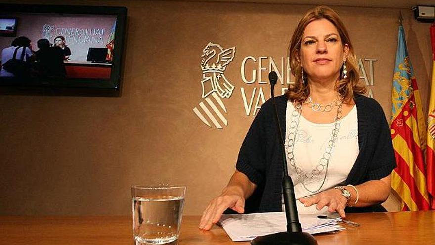 Paula Sánchez de Léon, ayer, en la rueda de prensa del Consell.