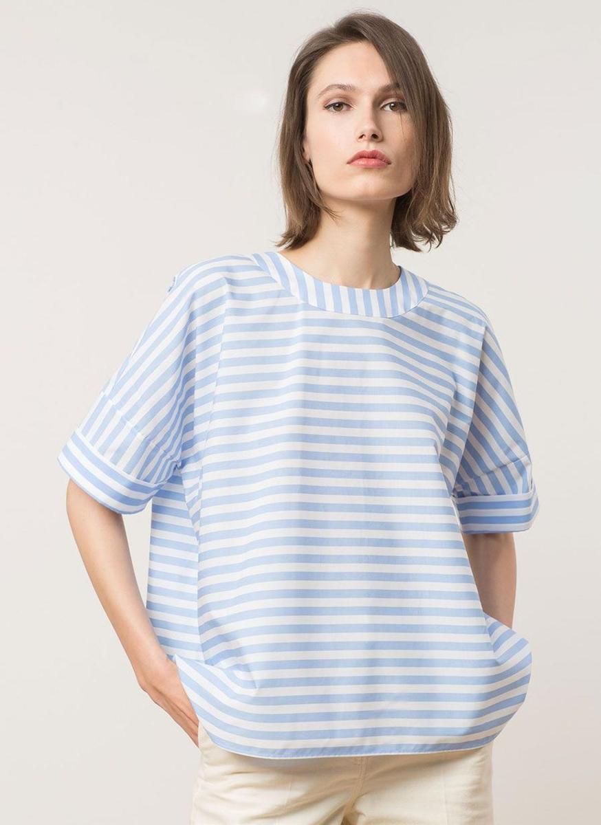 Tendencia popelín, camisa a rayas de Uterqüe (69€)