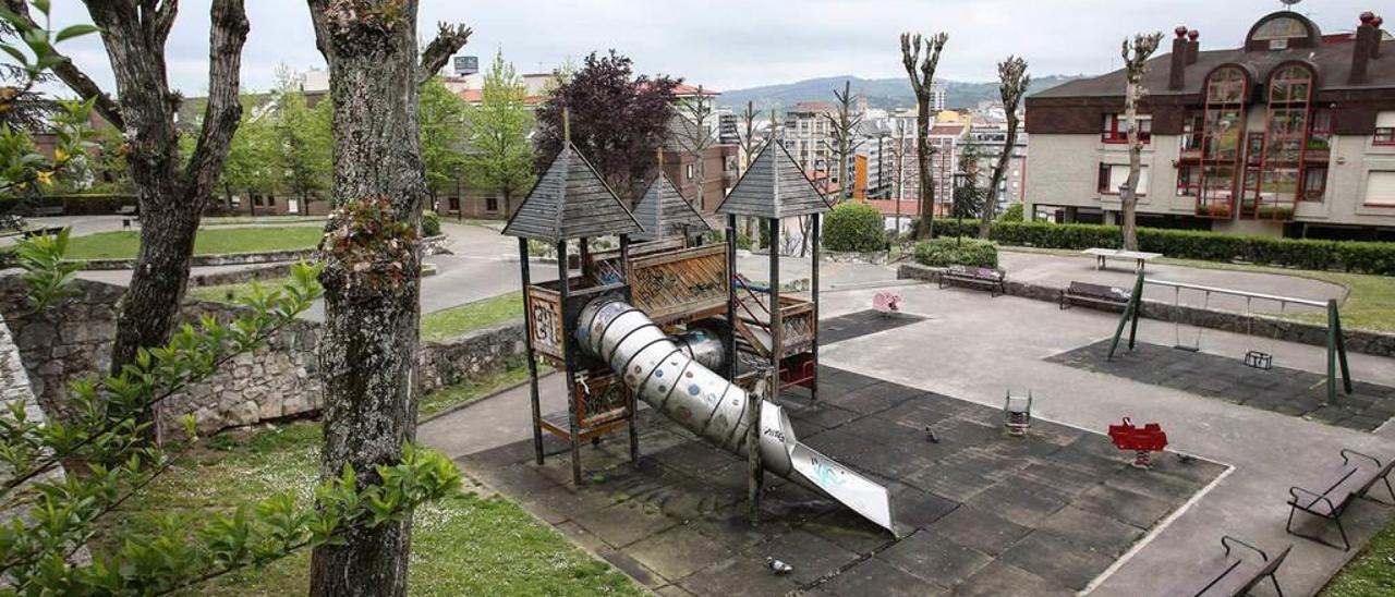 El parque de San Pedro de los Arcos, donde se celebrarían los festejos de Ciudad Naranco.