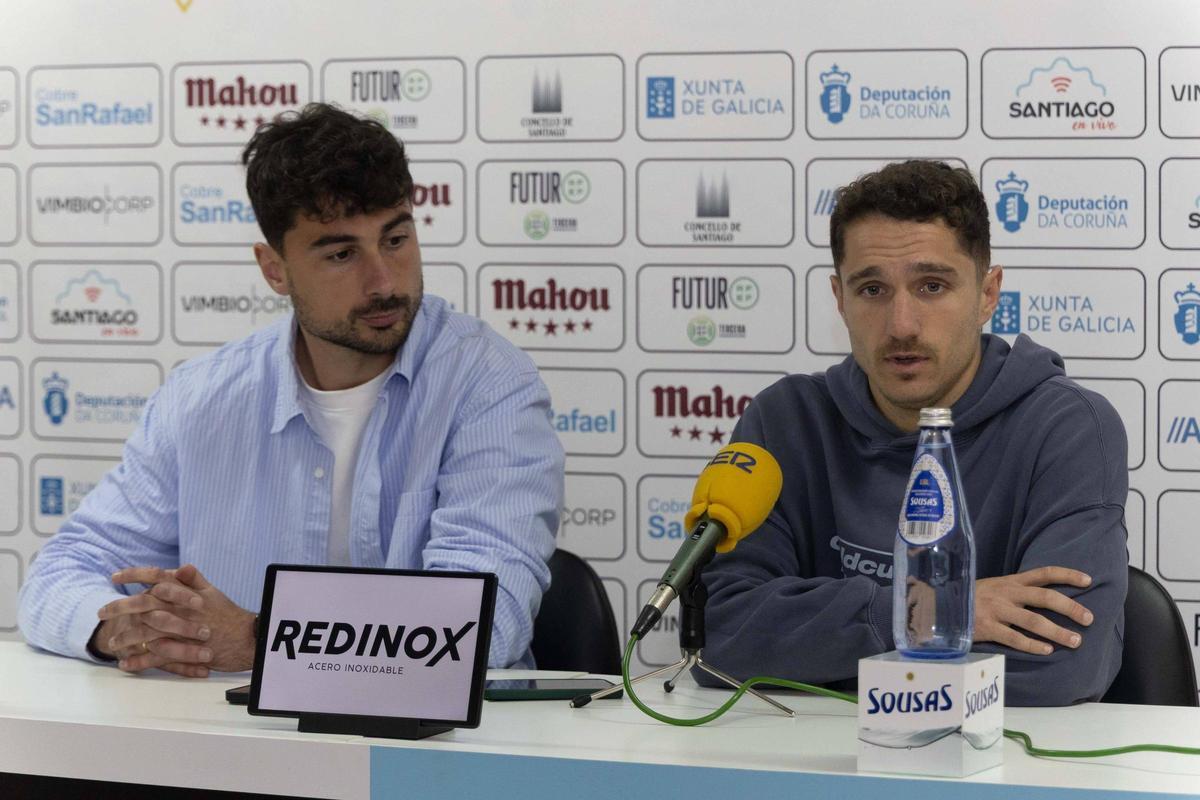 Pablo Crespo y Samu Rodríguez, durante la rueda de prensa.