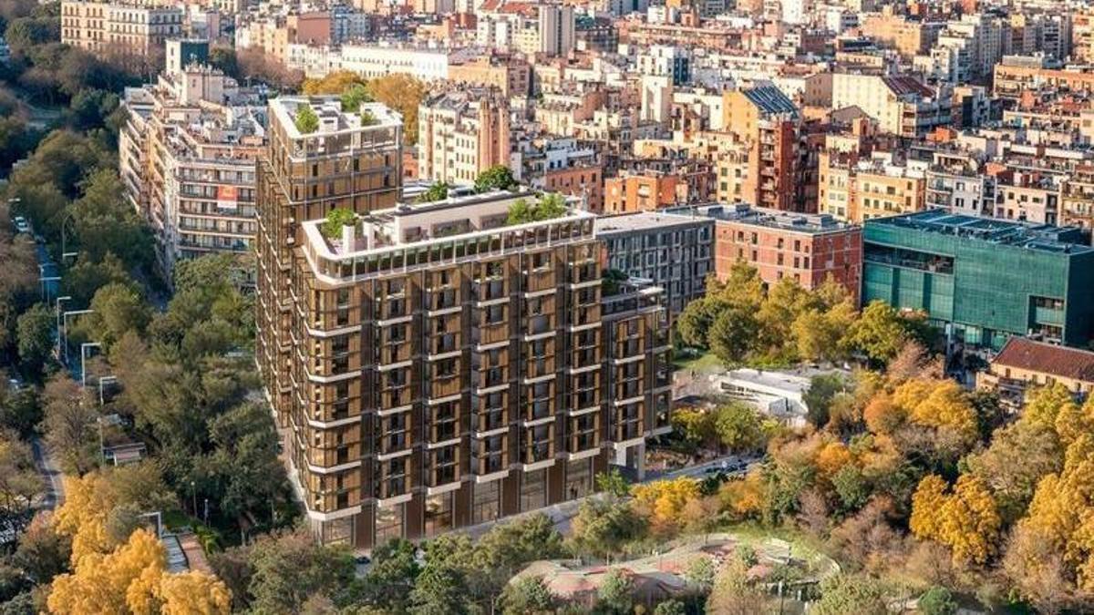 Imatge virtual de les dues torres de pisos a Glories. CONREN TRAMWAY / ZOWY VOETEN