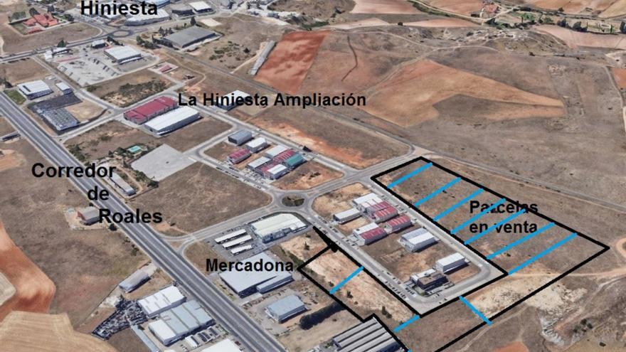 Situación de las 10 parcelas en venta en la ampliación. Hay una más en el polígono antiguo.