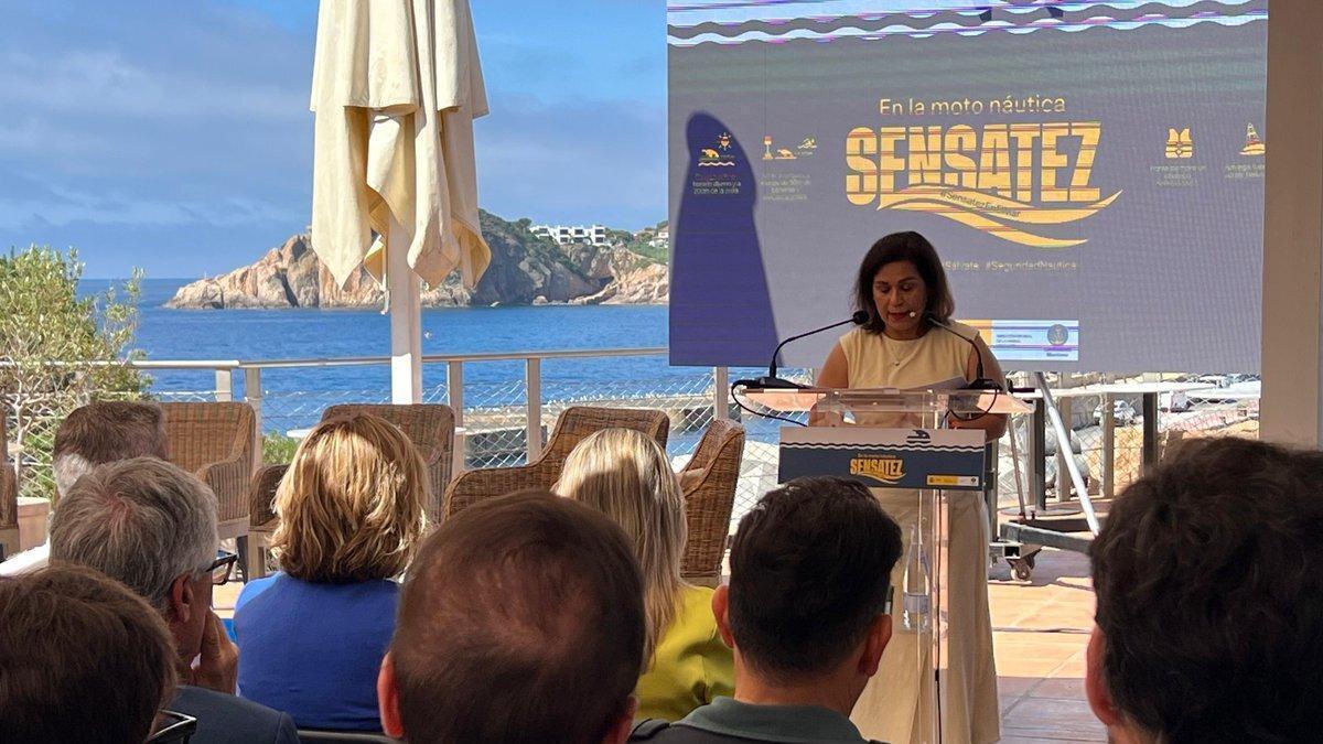 La directora general de la Marina Mercant, Ana Núñez durant la presentació de la nova campanya.