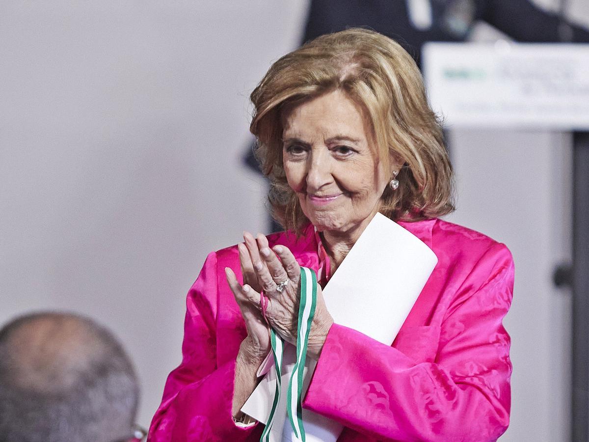 María Teresa Campos, durante la entrega de los XXXVI Premios Andalucía de Periodismo en el Palacio de San Telmo.