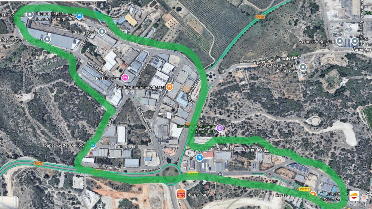 Plano de la zona industrial de "La Alberca"