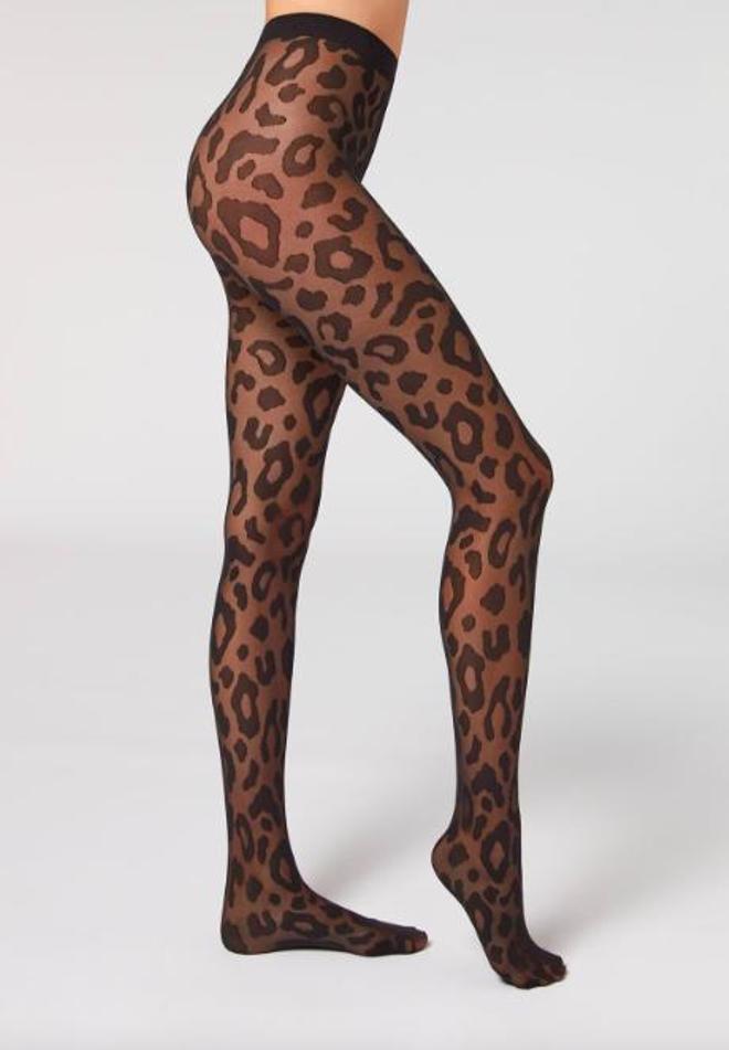 Medias con estampado de leopardo, de Calzedonia