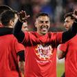 Míchel Sánchez celebrando el triunfo ante el Cádiz