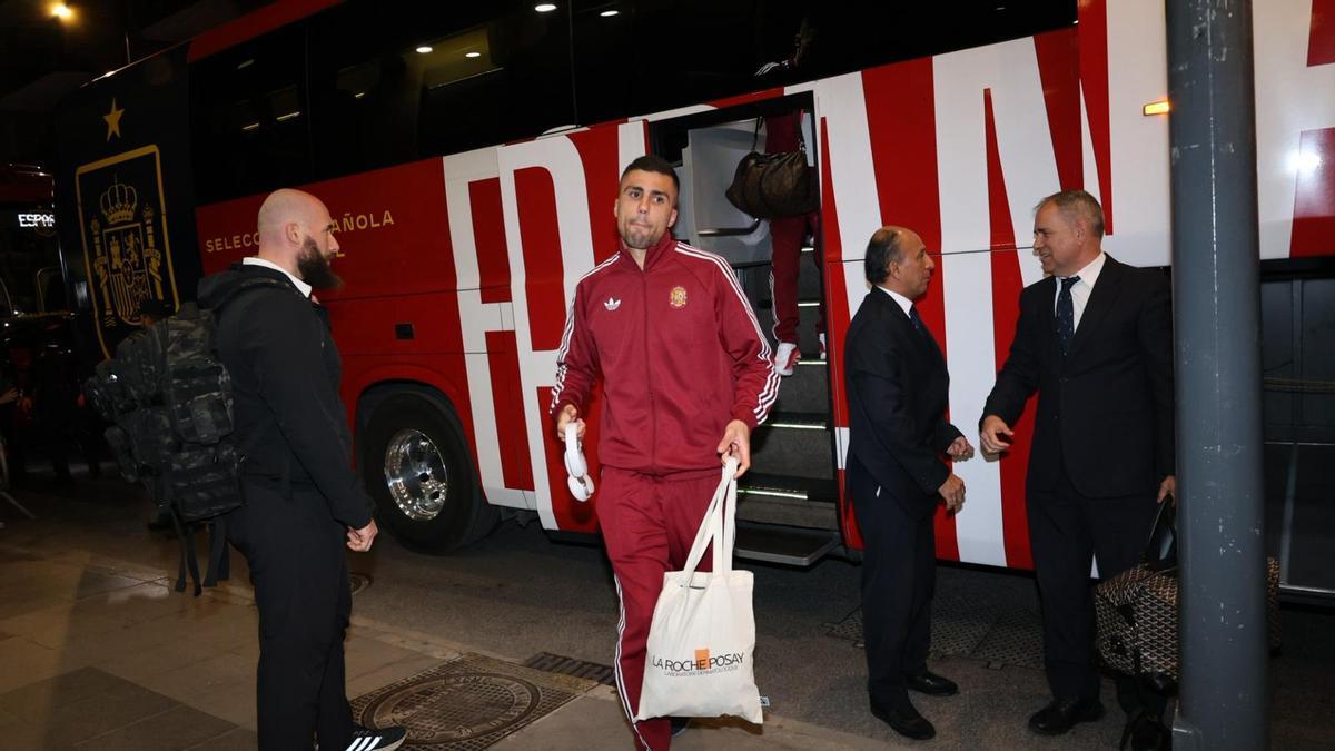 Rodri, en la llegada al hotel.