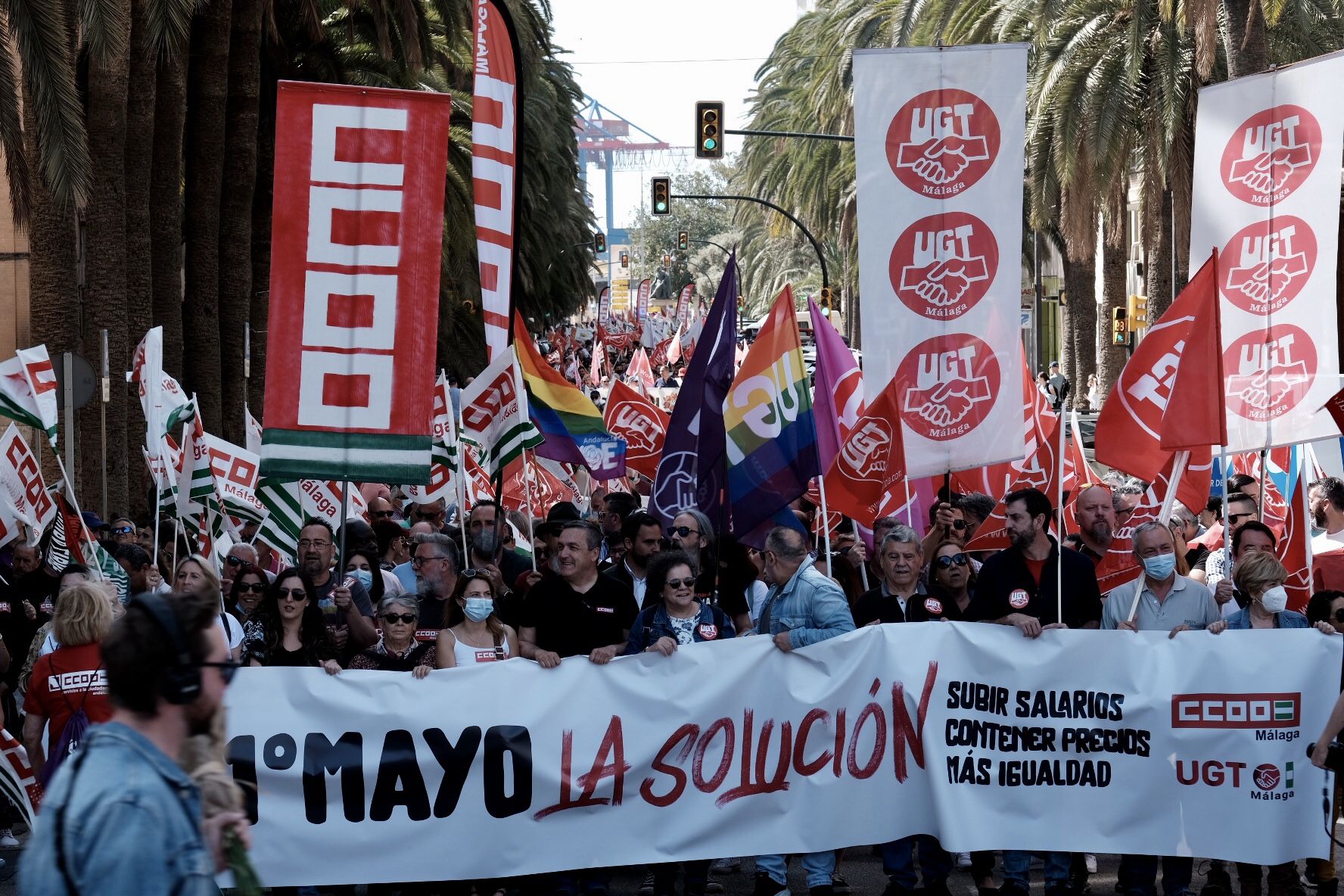 Las imágenes de la manifestación del 1 de mayo en Málaga