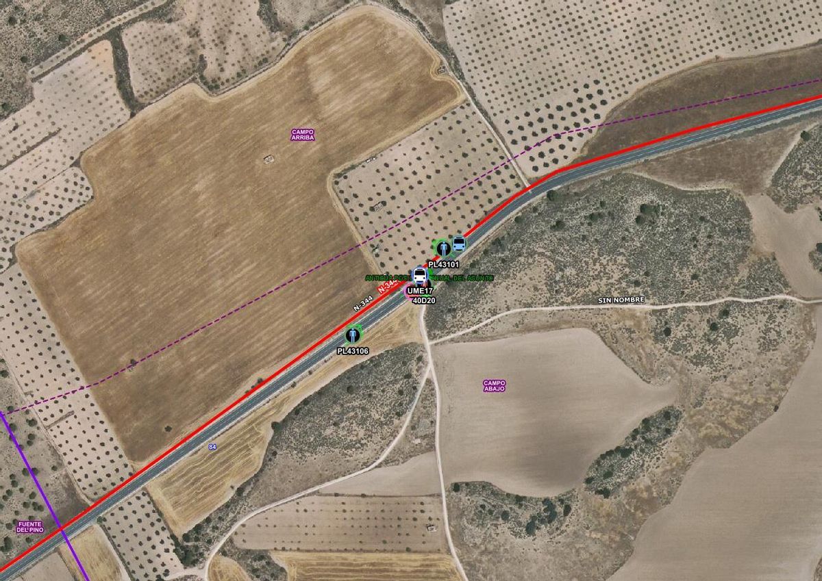 El accidente se ha producido en la vía en la carretera N-344, en Yecla