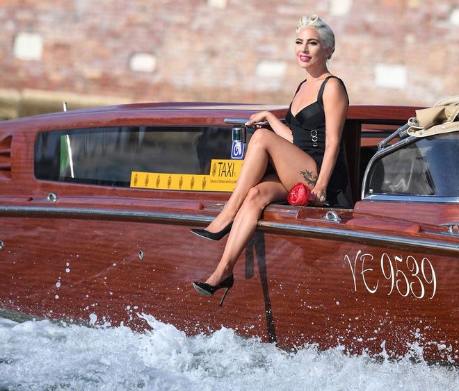 Lady Gaga en su llegada al Festival de Cine de Venecia