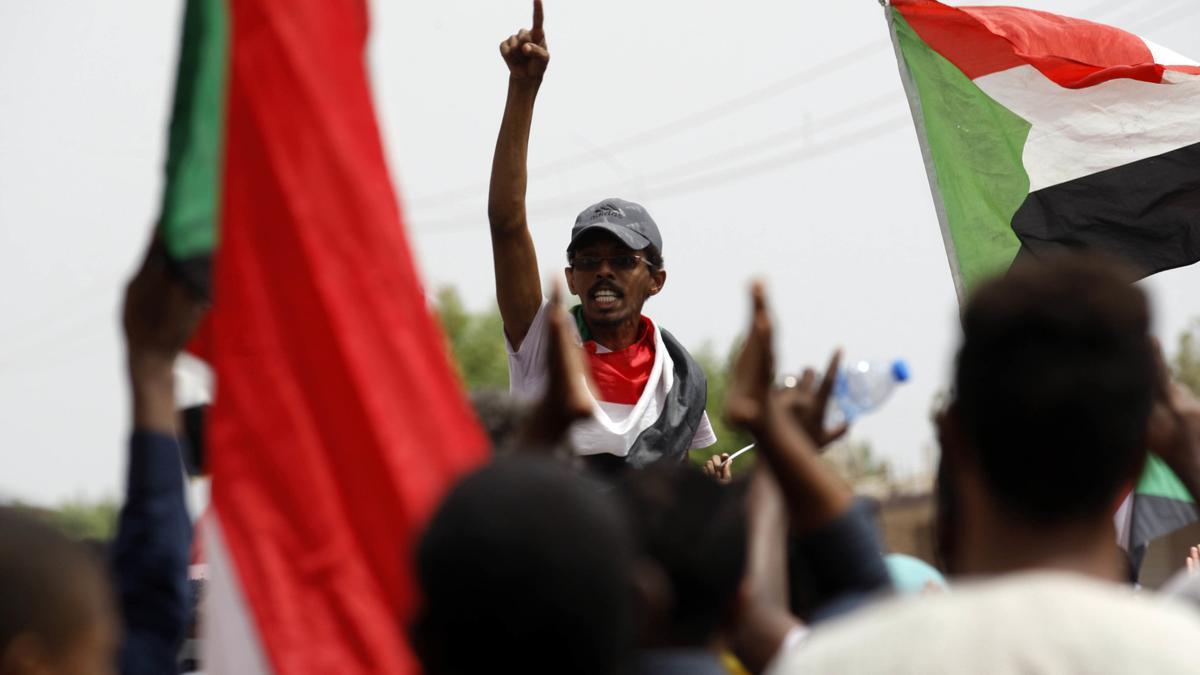Imagen de archivo de protestas en Sudán.