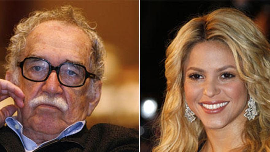 El escritor fallecido García Márquez y la cantante Shakira.