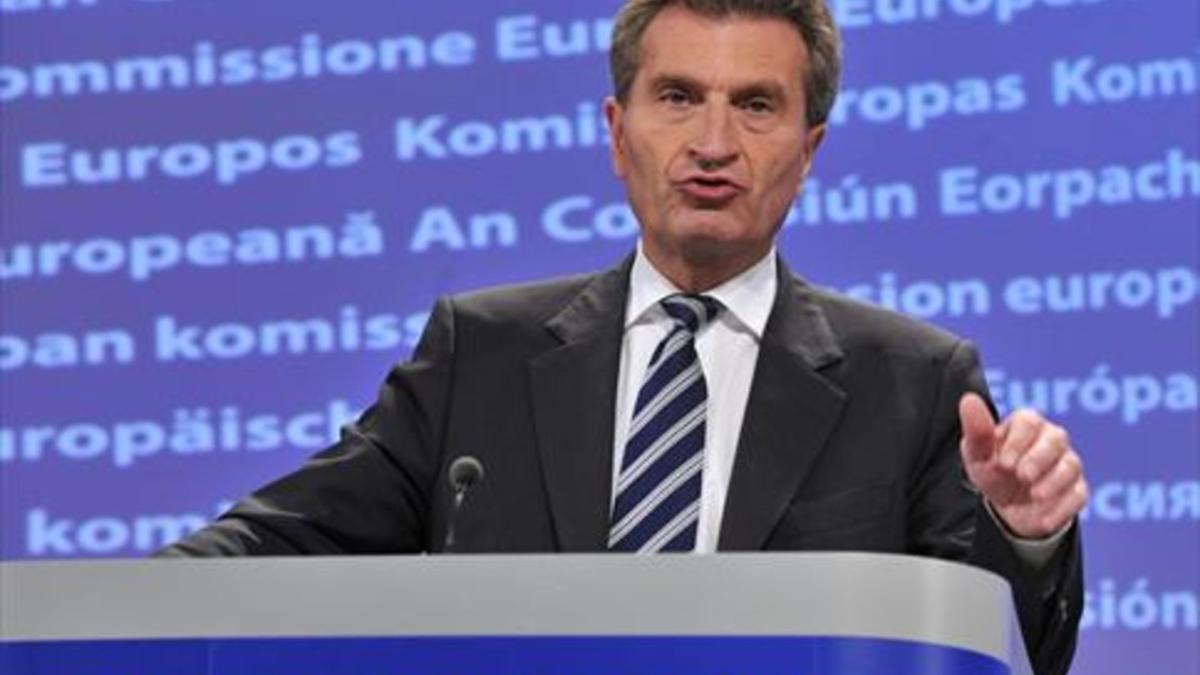 El comisario europeo de Presupuesto, Günther Oettinger, en Bruselas.