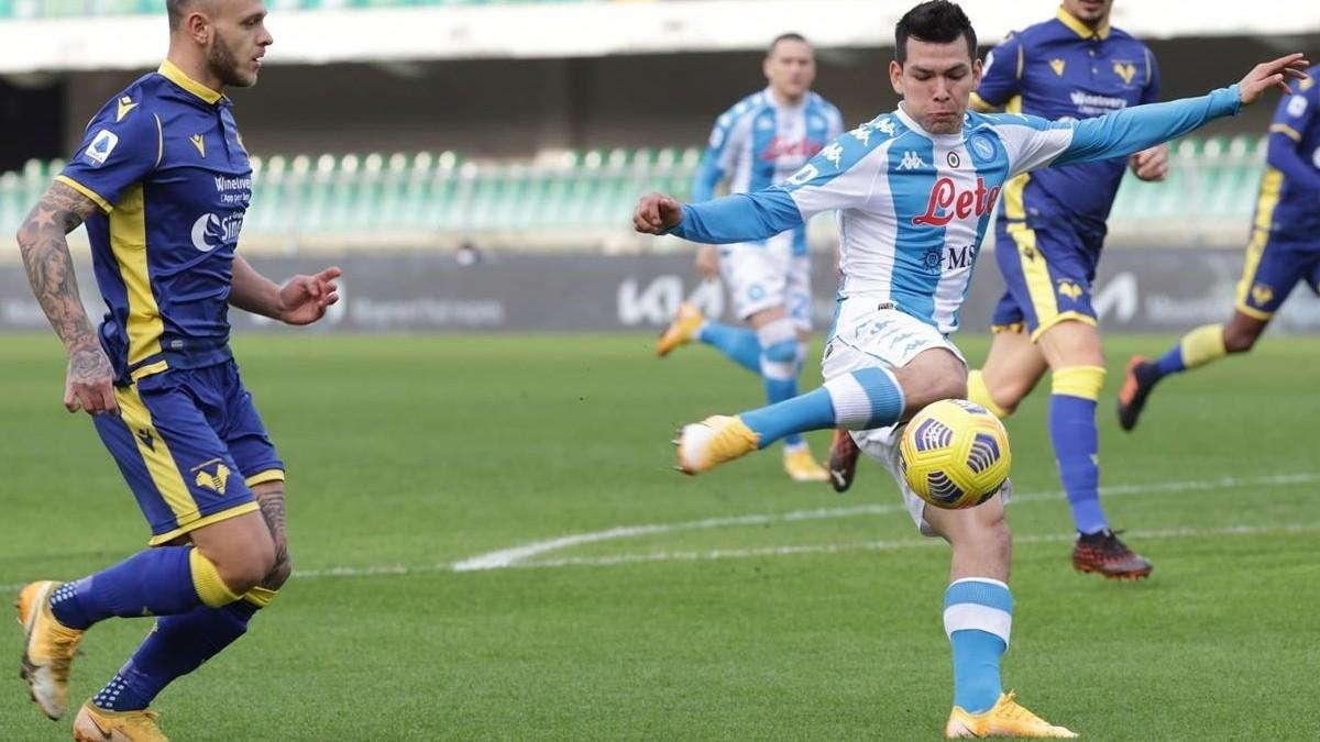 Lozano marcó el primer gol del Verona - Nápoles a los nueve segundos