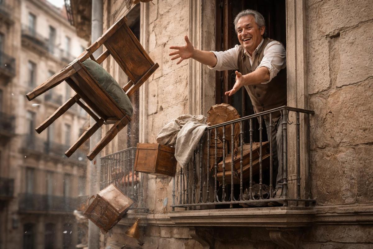 El origen de la expresión "tirar la casa por la ventana" es literal y no metafórico.