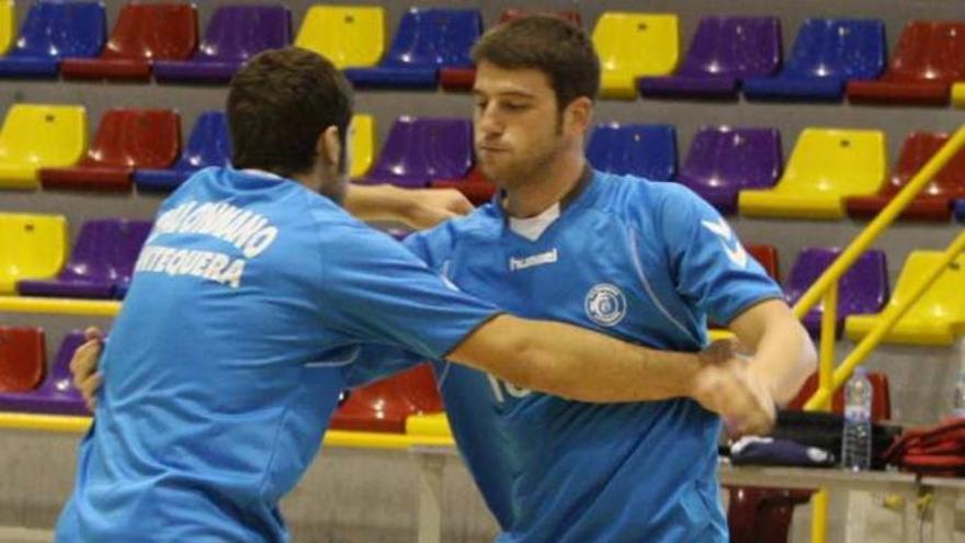 Moya y Vigo, en un ejercicio de un entrenamiento.