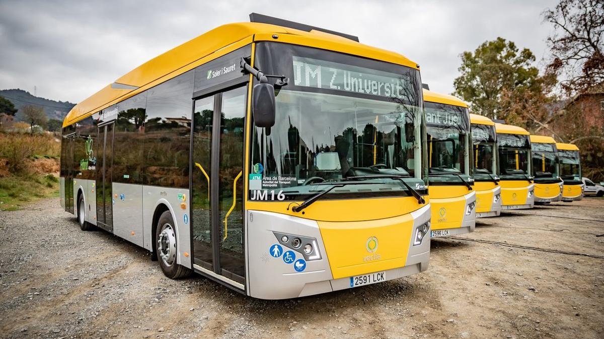 Seis autobuses híbridos adquiridos por el AMB.