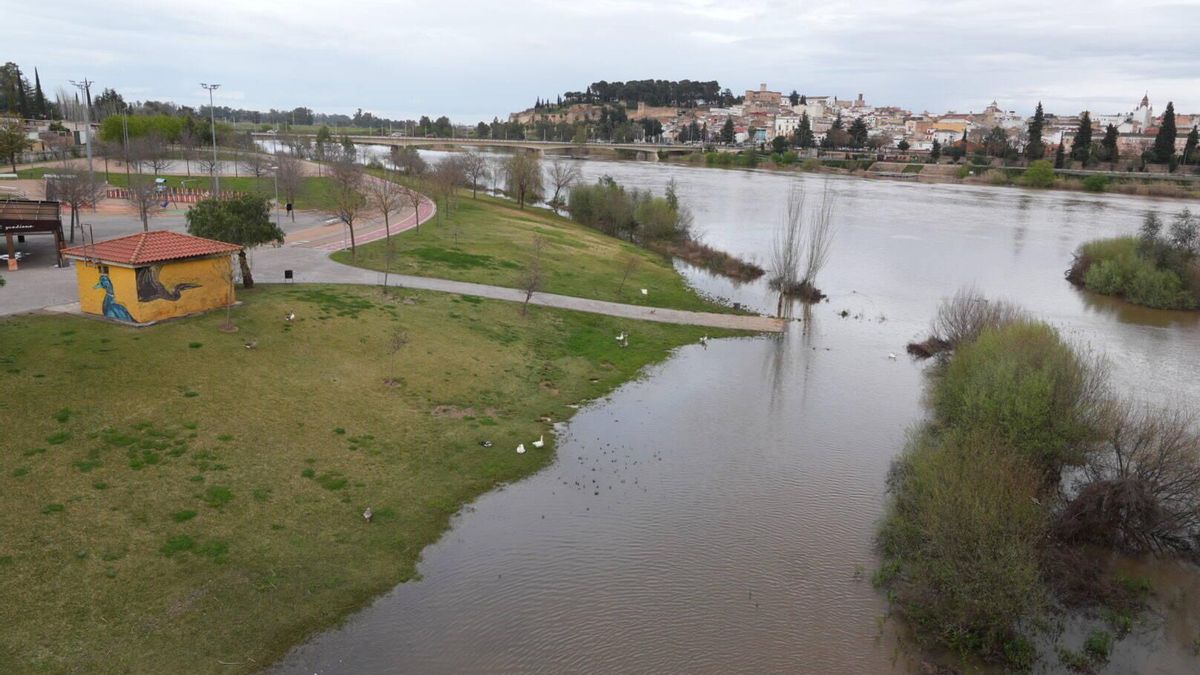 Nivel que lleva el río Guadiana a su paso por Badajoz.