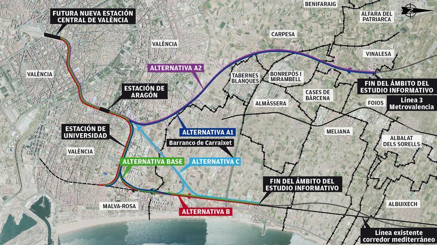 El Ministerio de Transportes apuesta por el tramo litoral para el AVE de València a Castelló