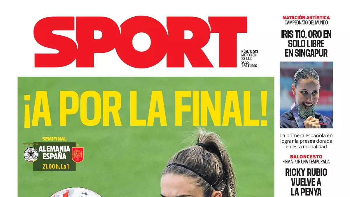 La portada de SPORT de hoy miércoles, 23 de julio de 2025