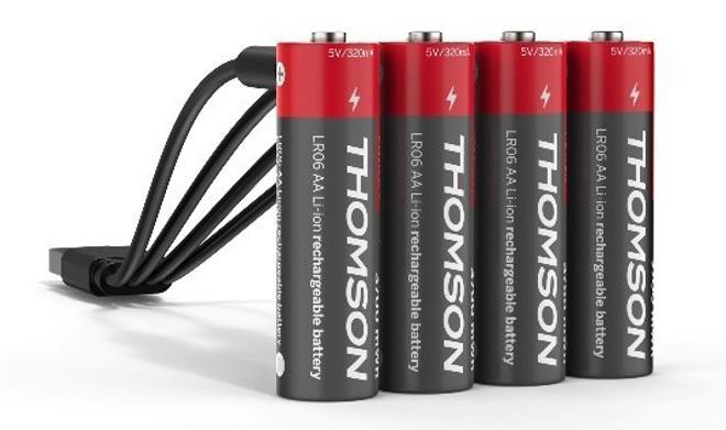 Thomson lanza pilas AA y AAA recargables por USB-C