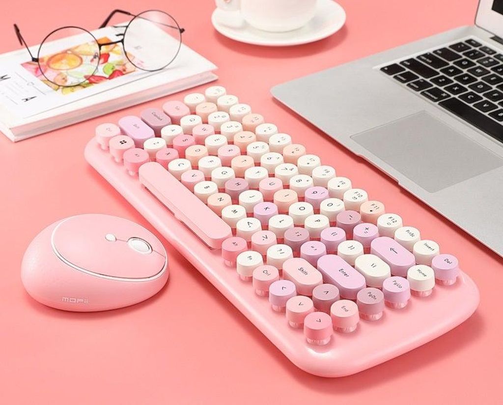 Teclado rosa low cost de Aliexpress