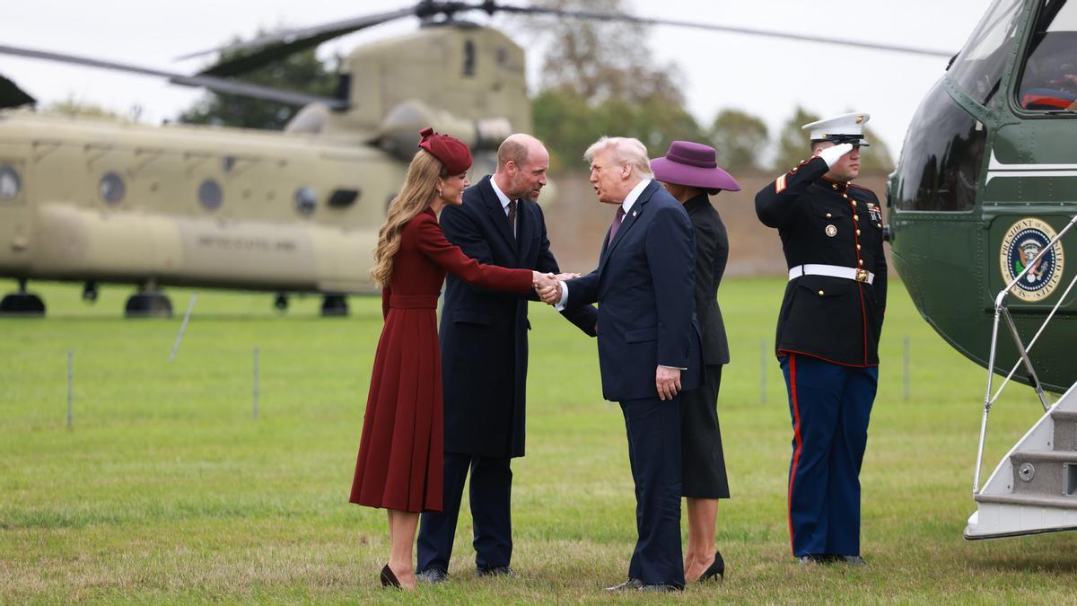 Donald Trump y Melania Trump, en su segunda visita de estado al Reino Unido.
