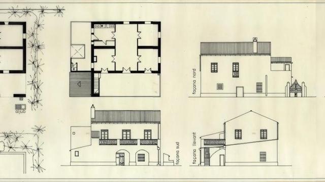 Alçament de la casa del hort de Motxo (1978), tinta xinesa sobre paper vegetal.