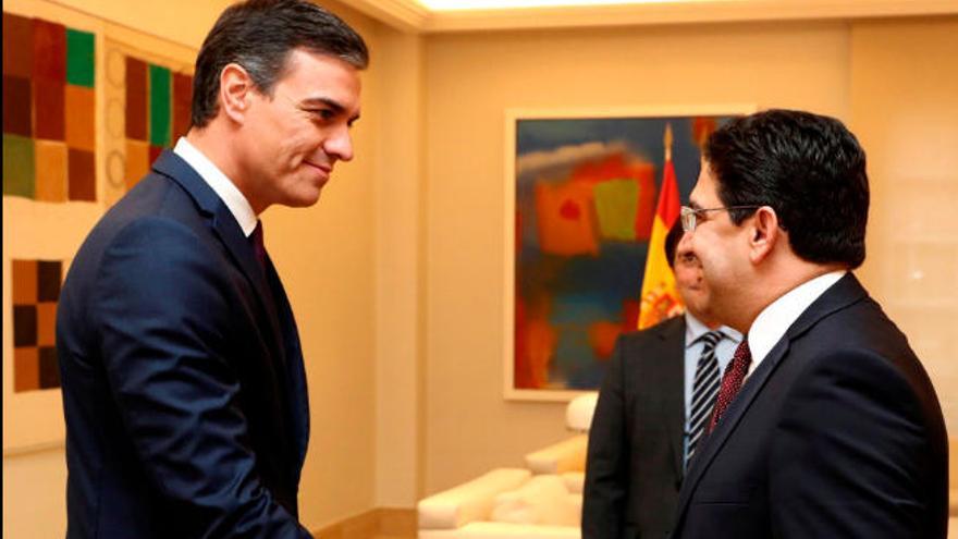 Pedro Sánchez y Nasser Bourita durante un encuentro en La Moncloa en noviembre de 2019.