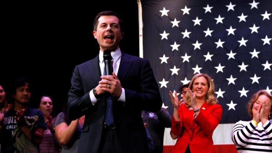 Buttigieg en un acto de campaña.