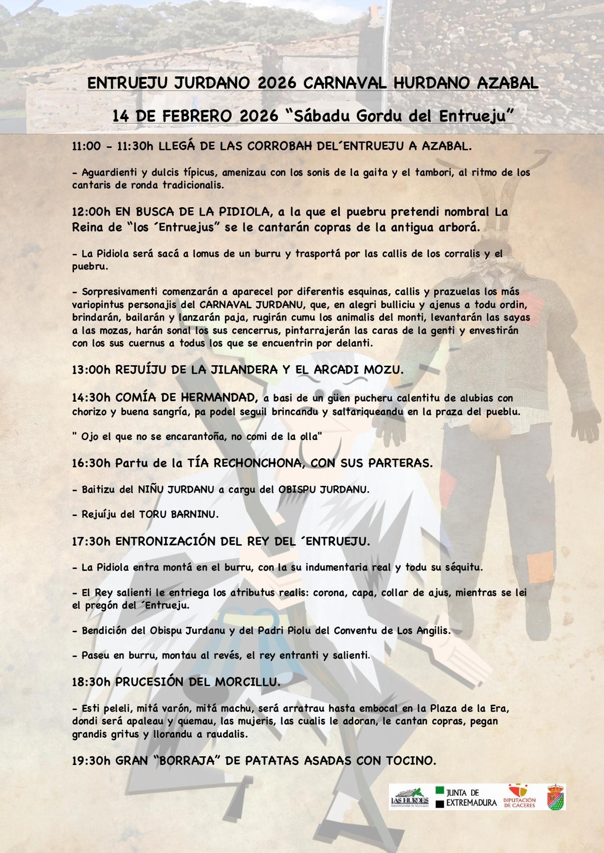 Programa completo del Carnaval Jurdanu 2026.