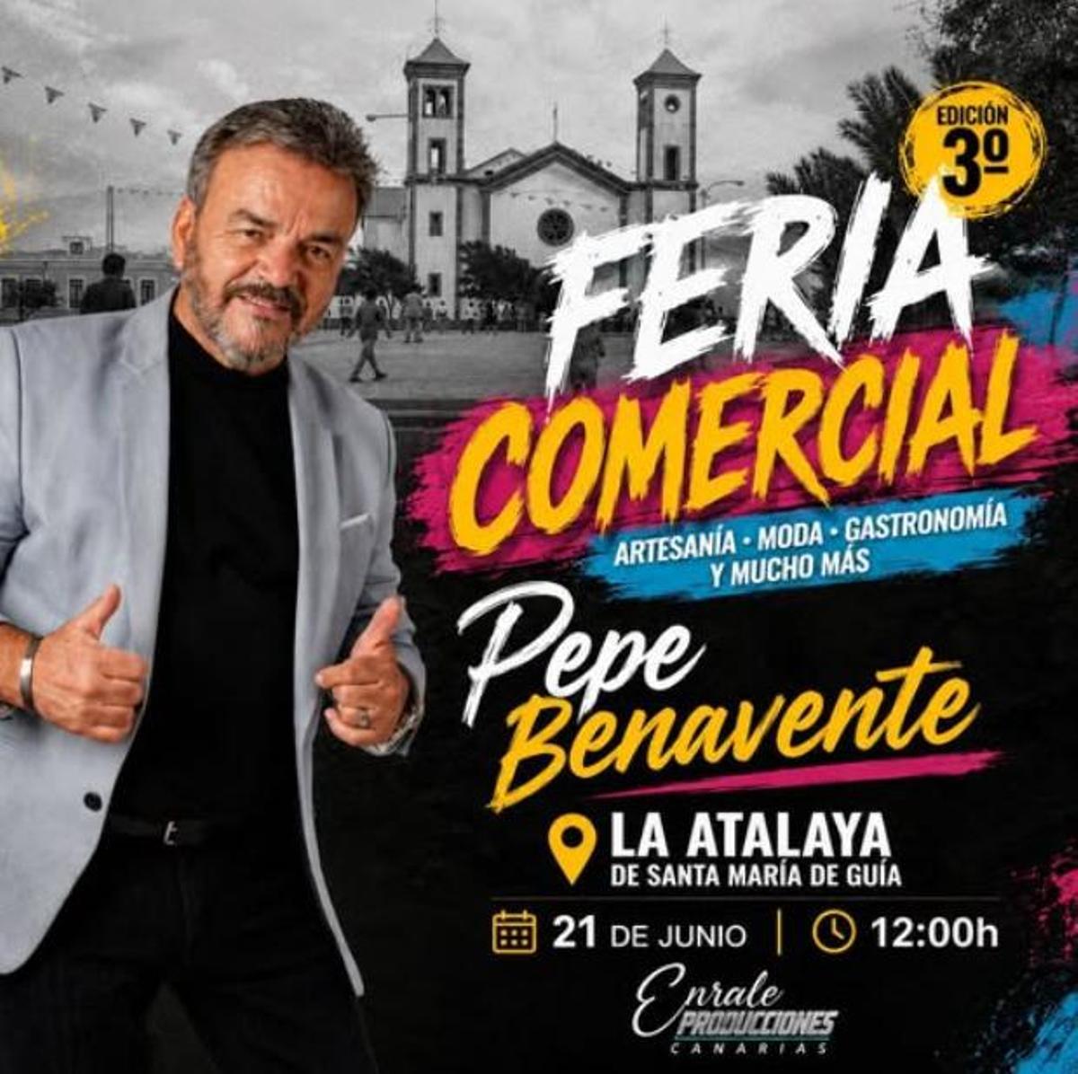 Cartel publicitario Pepe Benavente en el mercado comercial de Santa María de Guía.