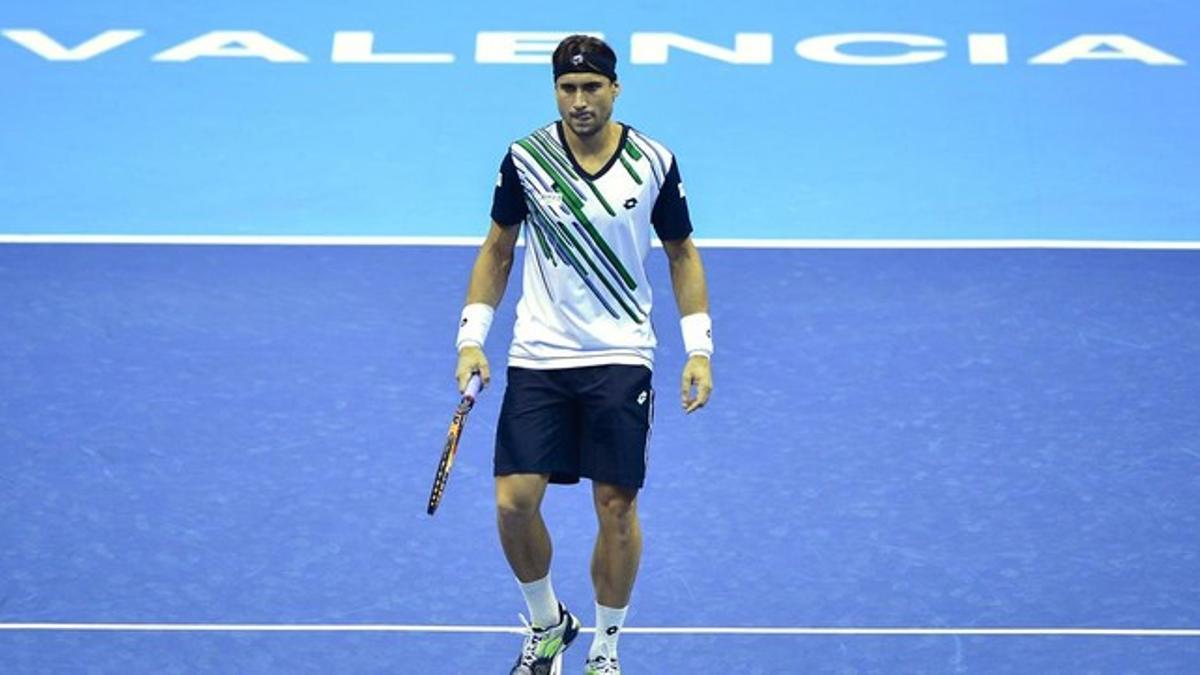 Ferrer, durante el partido de semifinales del torneo de Valencia contra Murray.