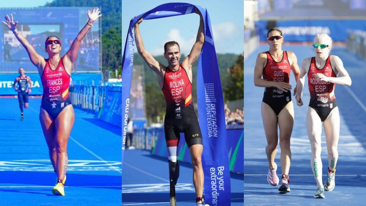 Daniel Molina oro y plata para Susana Rodríguez y Marta Francés en el Campeonato del Mundo de Triatlón Paralímpico en Pontevedra.