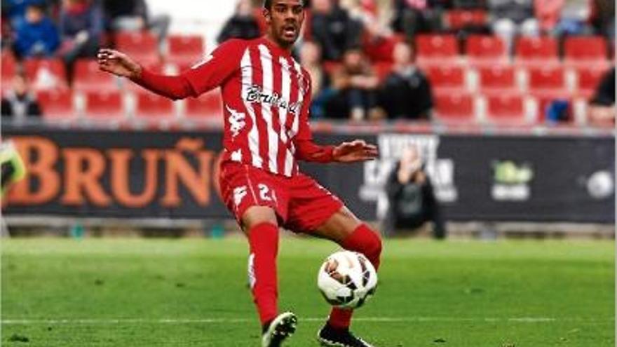 Jonas Ramalho en un partit d&#039;aquesta temporada a l&#039;estadi de Montilivi.