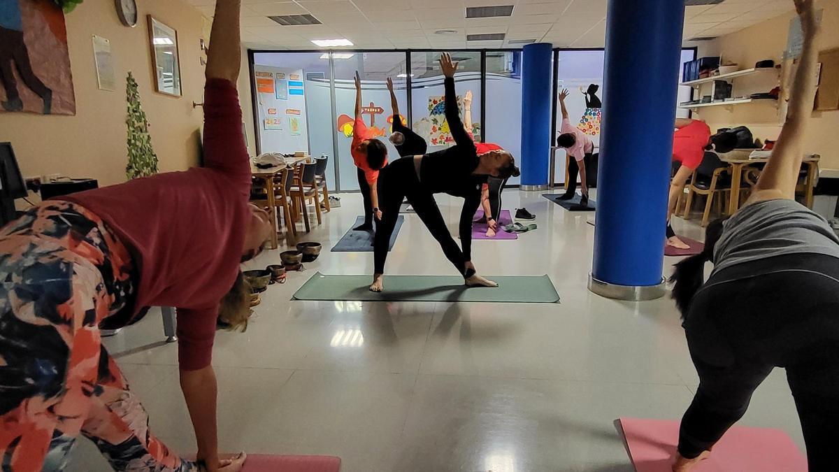Una de les sessions de ioga.