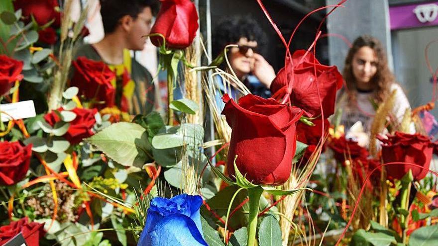 Venda de roses la diada de Sant Jordi de l&#039;any passat a Manresa