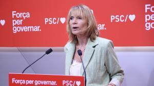 La portavoz del PSC, Lluïsa Moret, en rueda de prensa