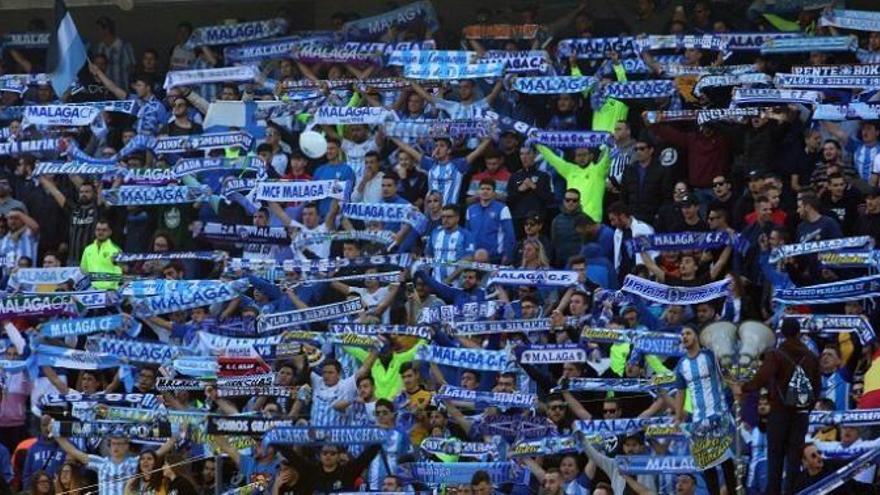 Imagen de la afición del Málaga CF