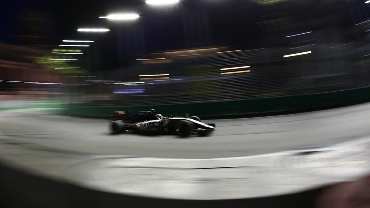 El mexicano Esteban Gutierrez, en el GP de Singapur.