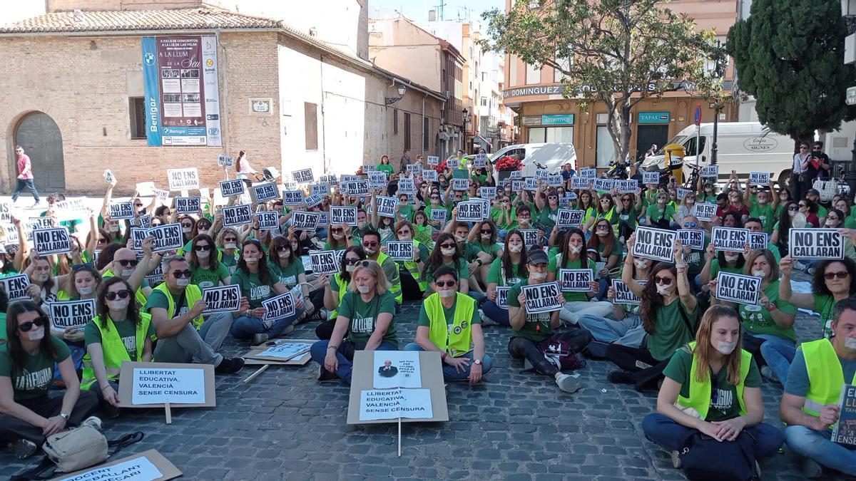 Una imagen de la concentración de este jueves en Gandia