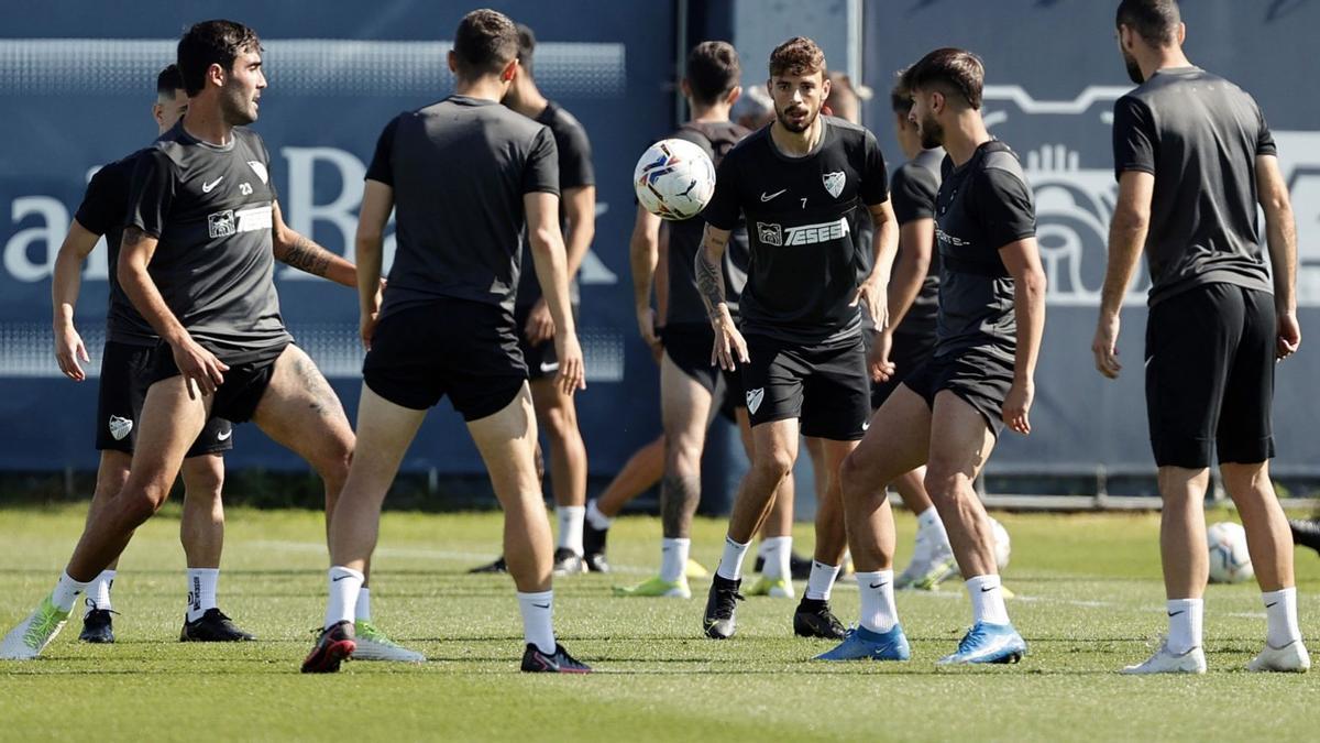 Jugadores del Málaga CF durante un entrenamiento