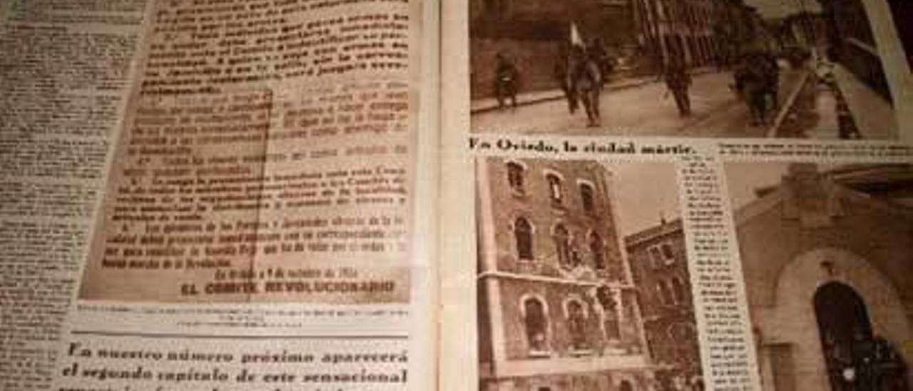 Algunas de las páginas del número del 31 de octubre de 1934 del semanario &quot;Crónica&quot; dedicadas al levantamiento minero en Asturias.