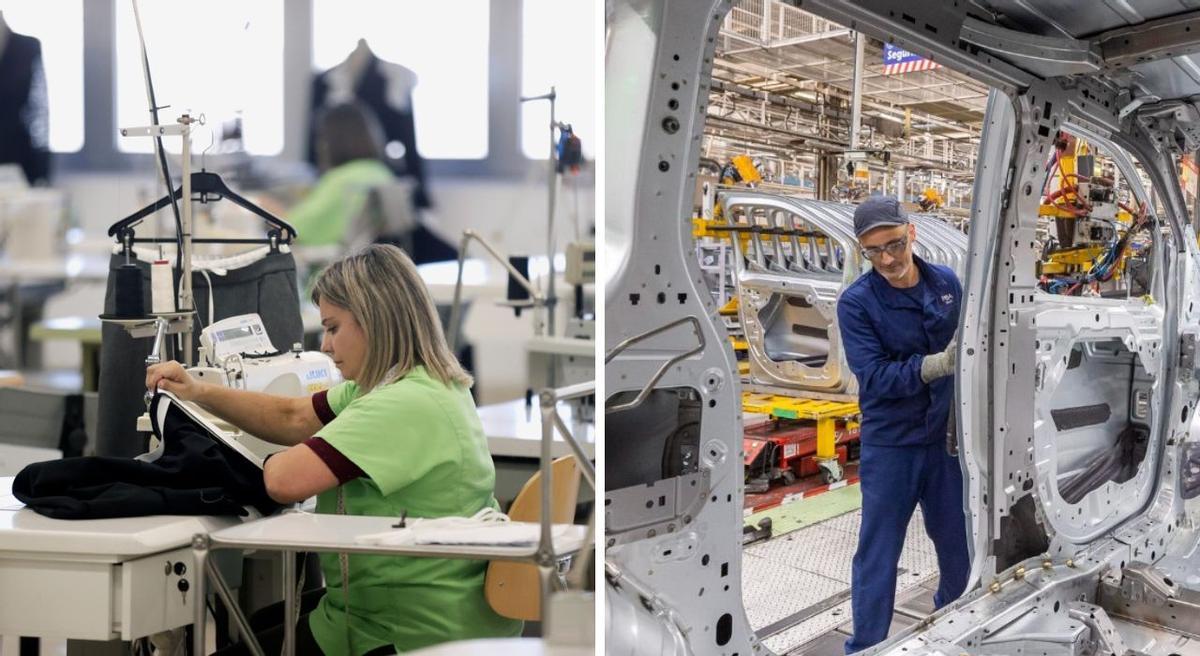 Trabajadores de Inditex y Stellantis.