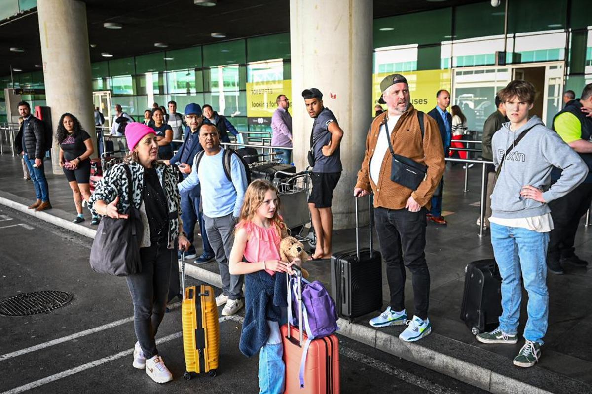 Protesta de taxis en el aeropuerto de Barcelona