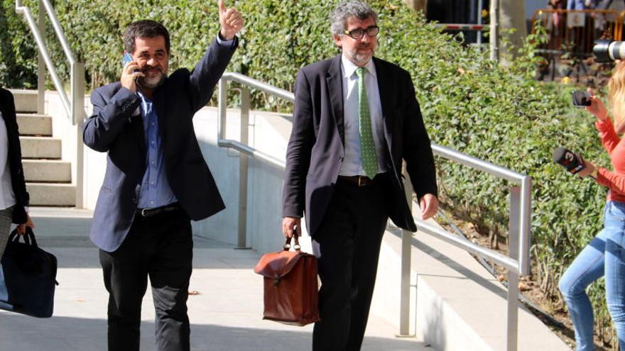 El president de l&#039;ANC, Jordi Sànchez, sortint de l&#039;Audiència Nacional l&#039;octubre de 2017