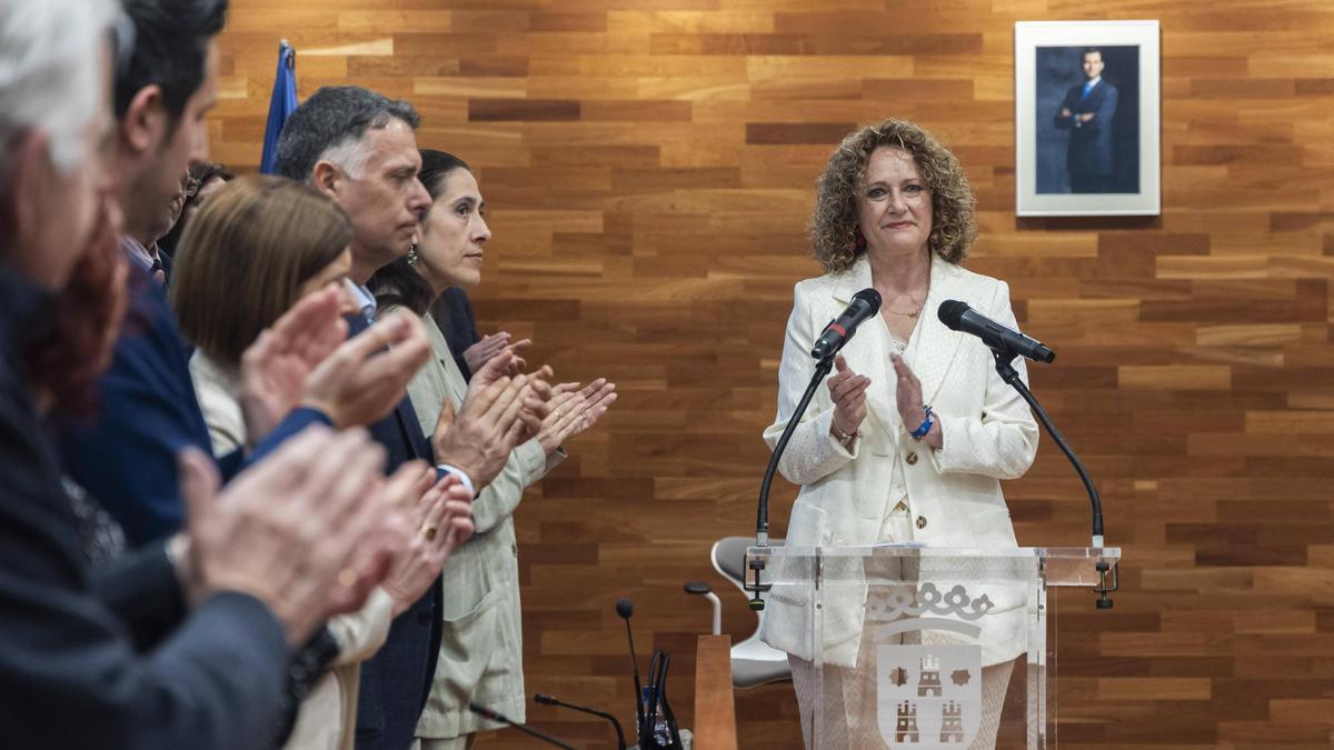 L’alcaldessa, Amparo Folgado, en l’acte pels 45 anys de l’ajuntament democràtic de Torrent, a principis d’abril