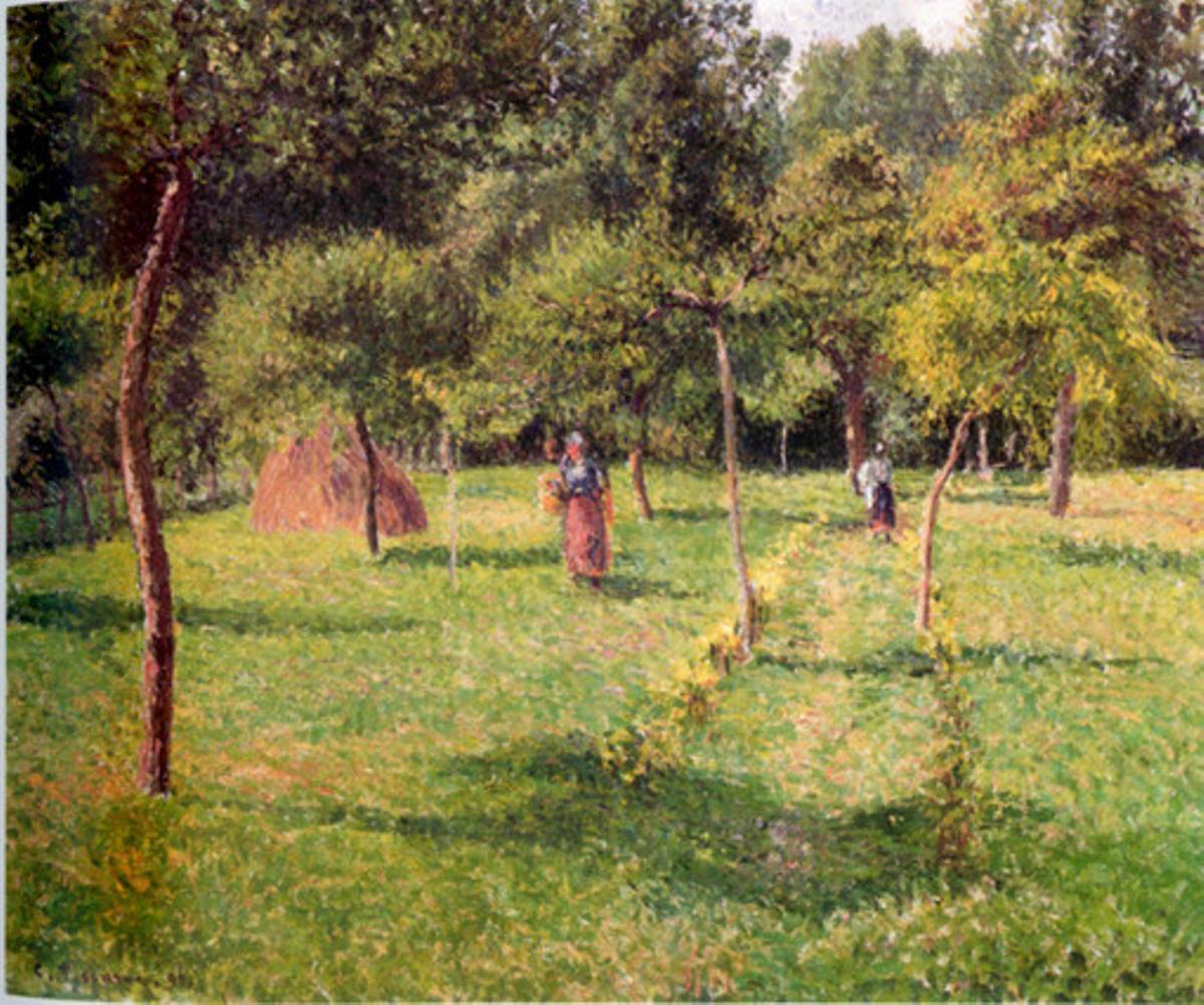 ’Cuadrole clos a Eragny’. Oli sobre tela de Camille Pissarro.