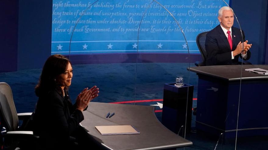 La candidata demócrata, Kamala Harrisal, y el vicepresidente de EE.UU., Mike Pence.